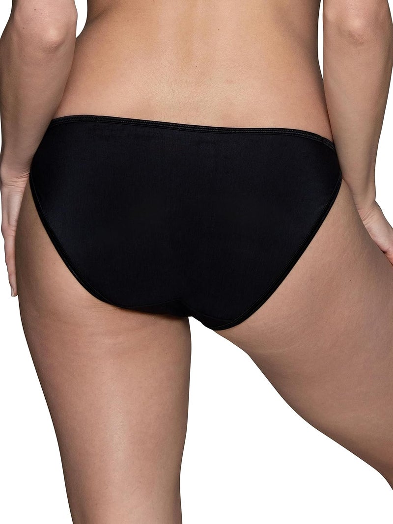 Vanity Fair Women's Illumination String Bikini Panties in Midnight Black - Silky Stretch with Satin Trim - Image 3